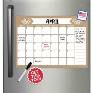 Magnetic Monthly Calendar | Fridge Magnet | Home Organization - Chalkboard